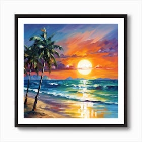 Sunset On The Beach 5 Art Print