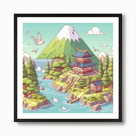 Japanese Village 1 Art Print