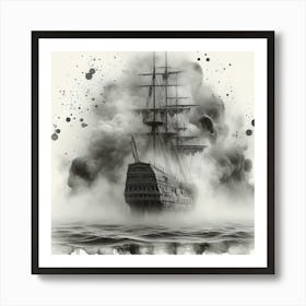 Ship In The Sea Art Print