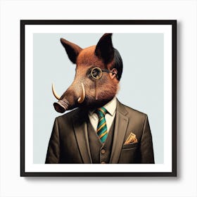 Pig In A Suit Art Print