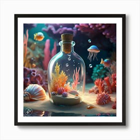 Bottle At The Bottom Of The Sea 3 Art Print