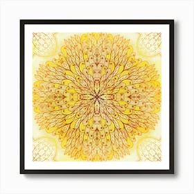 Hand Drawn Floral Mandala 12 Art Print