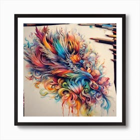 Colorful Phoenix Art Print