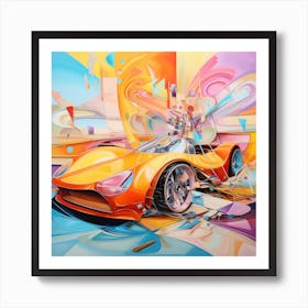 Orange Car Art Print