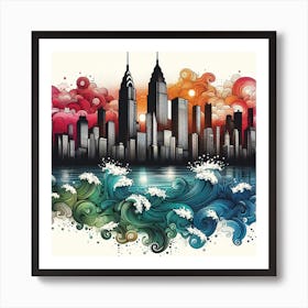 New York City Skyline 22 Art Print