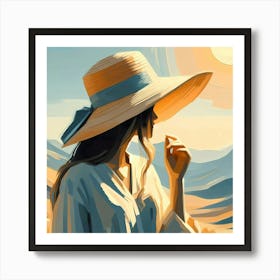 Woman In A Hat 19 Art Print