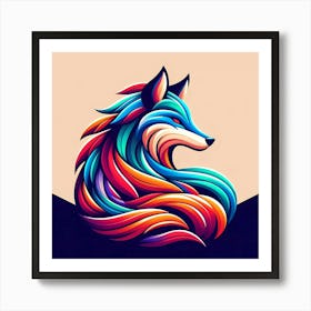 Colorful Fox 2 Art Print