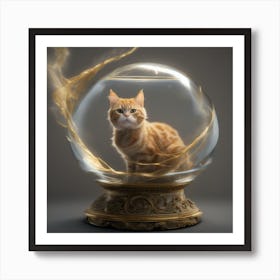 Cat In A Glass Ball 11 Art Print