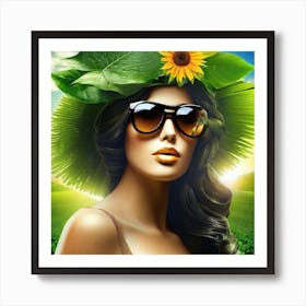 Sunflower Hat Art Print