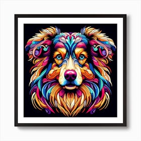 Psychedelic Dog Art Print