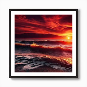 Sunset Over The Ocean 138 Art Print