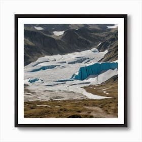 Glacier In The Mountains Art Print