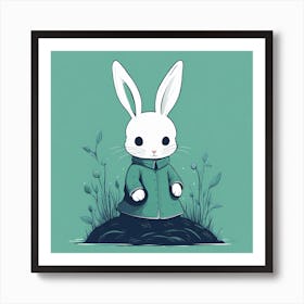 Rabbit In The Grass Art Print