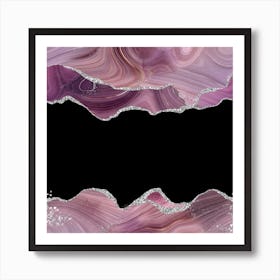 Mauve & Silver Agate Texture 03 Art Print