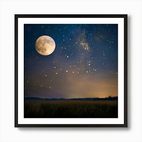 Stockcake Starry Moonlit Night 1719800143 Art Print