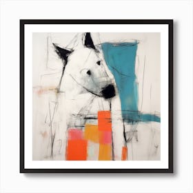 Conceptual Abstract Color Block Dog Portrait 23 Art Print