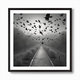 Crows In Flight Art Print