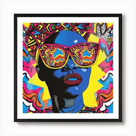 Vibrant Shades Series. Contemporary Pop Art With African Twist, 5 Art Print