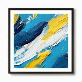 Abstract Of Blue And Yellow Art Print