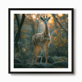 Giraffe In The Forest Art Print