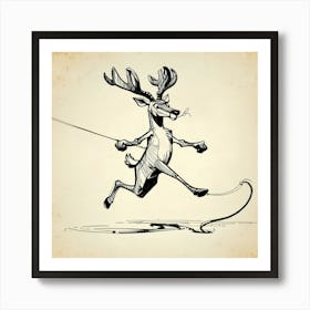 Deer Jumping Rope 1 Art Print