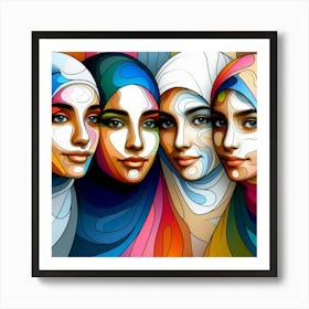 Three Muslim Women Art Print