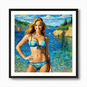 Sexy Woman On The Beach dy Art Print