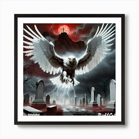 Eagle In The Graveyard 2 Art Print