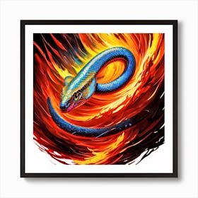 Snake In Fire Art Print