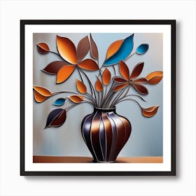 Abstract Flowers In A Vase Art Print