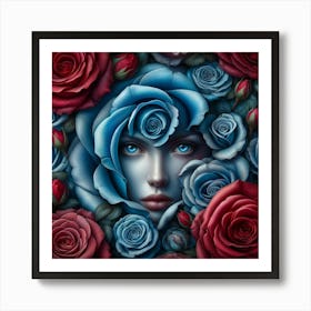 Blue Roses 8 Art Print