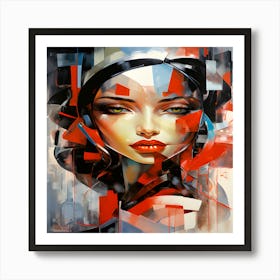 The contemporary girl in the age of technology Art Print