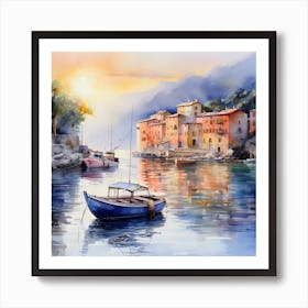 AI Mediterranean Impression: A Painter's Dream Art Print