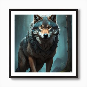 Wolf In The Woods 1 Art Print