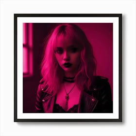 Sexy Girl In Pink Art Print