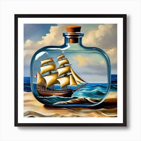 Ship In A Bottle 1 Art Print