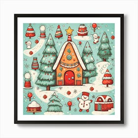 Christmas Doodles Art Print