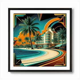 Deco Beach Art Print