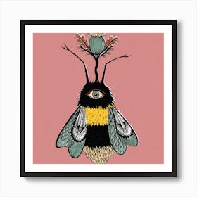 The Peculiar Bumblebee Square Art Print