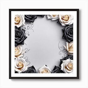 Black And White Roses 18 Art Print