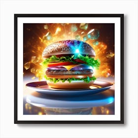 Burger With Diamonds 1 Art Print