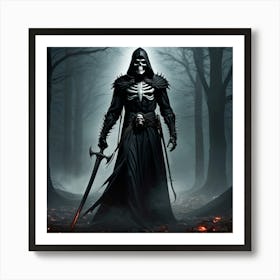 Skeleton In The Woods 1 Art Print