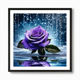 Purple Rose In The Rain Art Print