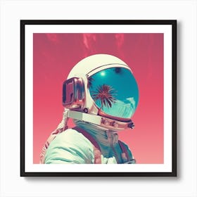 Risograph Style Surreal Astronaut Print 3 Art Print