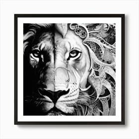 Lion art 85 Art Print