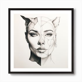 Cat Face Art Print