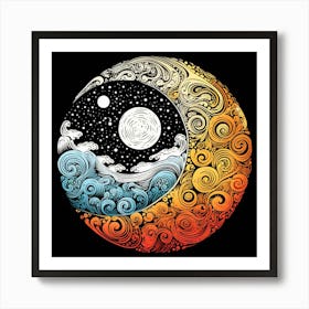 Yin And Yang Symbol 1 Art Print