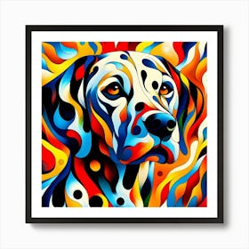 Abstract Colorful Dog Art Print