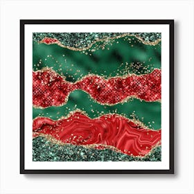 Christmas Glitter Agate Texture 06 Art Print