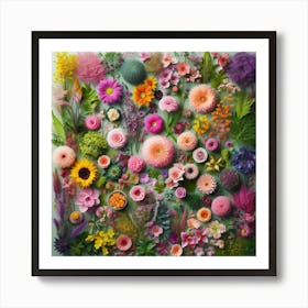 Flowers In A Square Art Print